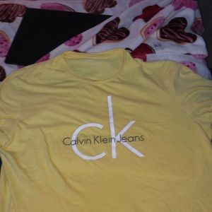 Calvin Klein short sleeve yellow tee